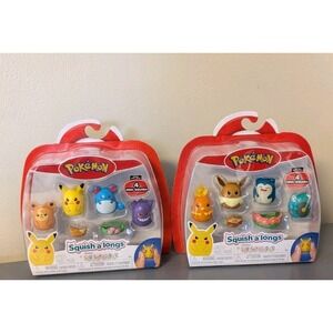 Lot Pokémon SQUISH-A-LONGS Pikachu 4 Mini-Squish Squishmallows Two 6-Packs